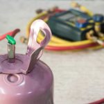 Freon tank with gauges