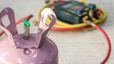 Freon tank with gauges