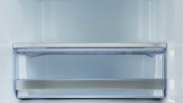 Empty clear fridge drawer