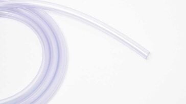 Plastic tubing on a white background