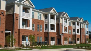 View of a set of apartment fronts