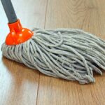 String mop on hardwood floors