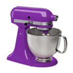 Purple KitchenAid mixer on a white background