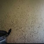greasy kitchen wall behind a stove top