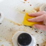 Greasy, dirty gas stove top