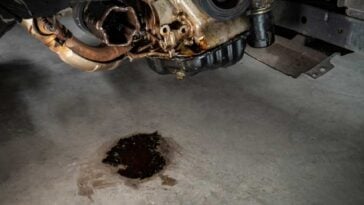 Oil on concrete under a car