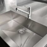 Large rectangle, stainless steel, kitchen sink