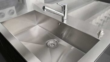 Large rectangle, stainless steel, kitchen sink