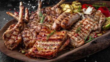 platter of grilled meats