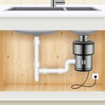 Illustration of an under the sink view of a garbage disposal