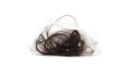 ball of hair isolated on a white background