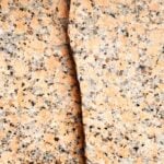 Peach and grey marble with a crack down the center