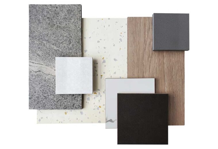Samples of flooring isolated on a white background